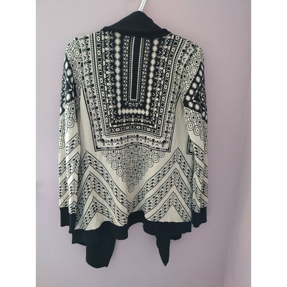 Staring at Stars Anthropologie Open Front Waterfall Knit Geometric Cardigan S - Picture 6 of 9